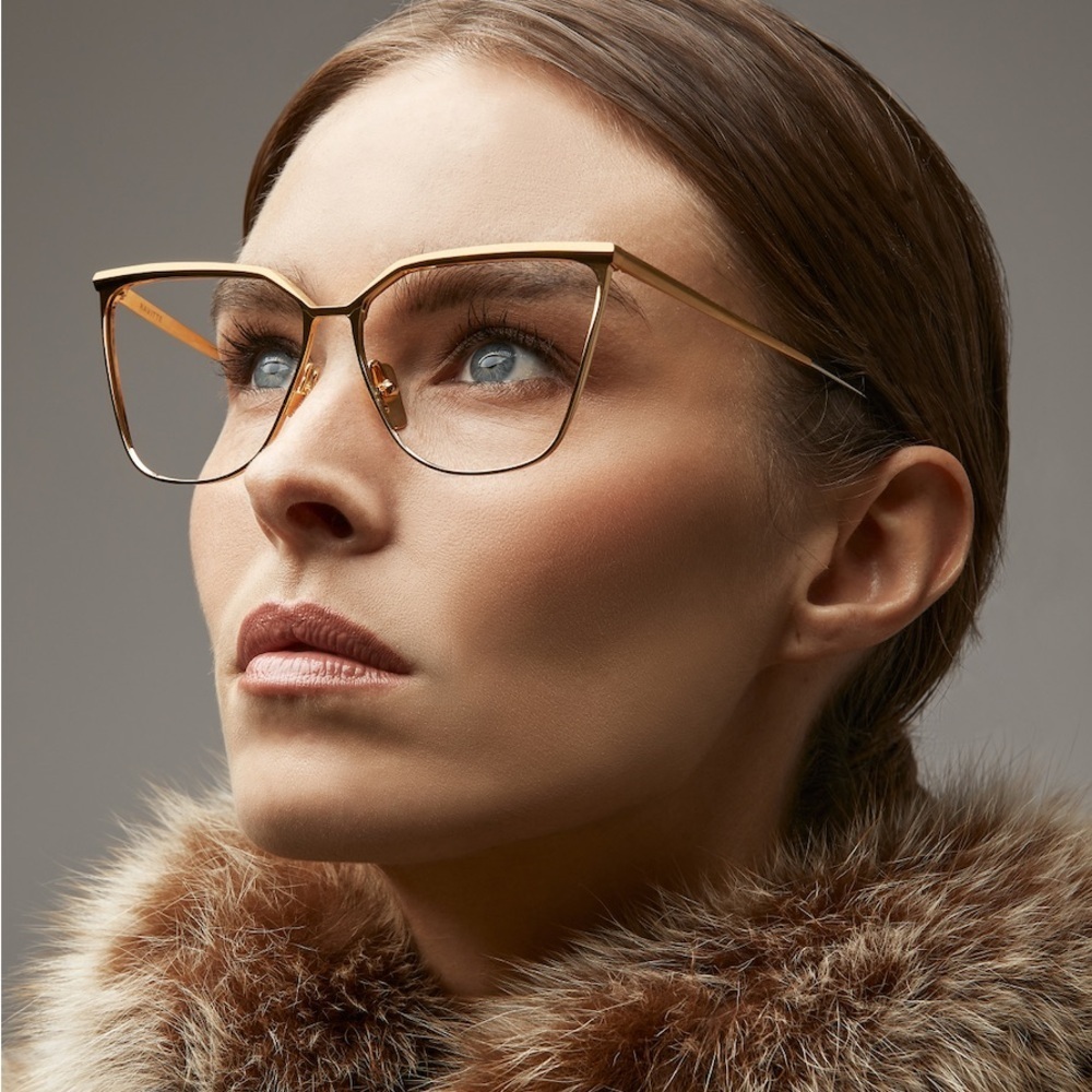DITA Rose Gold & Silver Mixed Metal Ravitte Oversized Cat Eye Eyeglasses